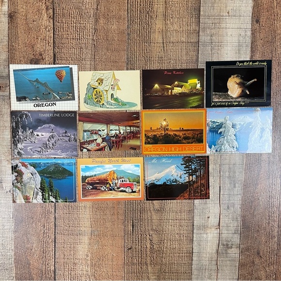 Vintage Oregon Nature Postcard Bundle Pack UNUSED Timberline Snow Desert Diner - Picture 1 of 14
